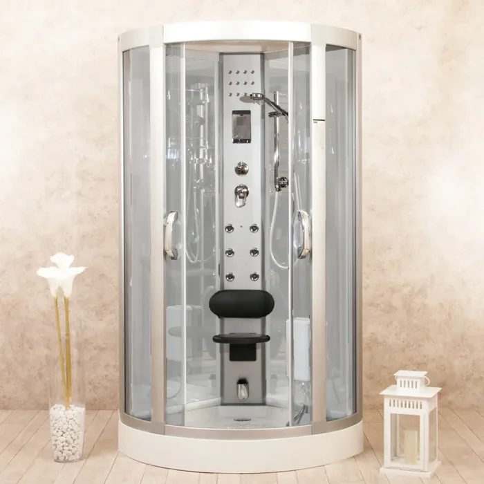 Box Doccia Idromassaggio Sauna Bagno Turco e Ozonoterapia 95×95 cm Eden Bianca