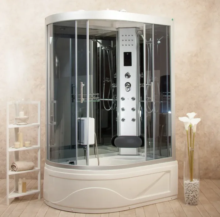 Box Doccia Idromassaggio Vasca Sauna e Bagno Turco Ingresso a Destra 130x85cm Vorich Florence