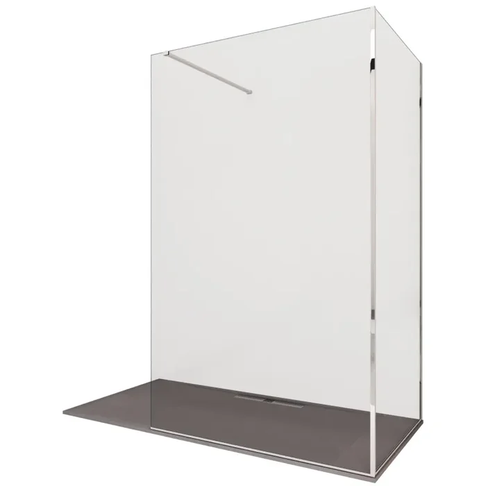 Box Doccia Parete Walk-In 2 Lati in Cristallo Trasparente 8 mm H195 Bonussi Aurore Varie Misure