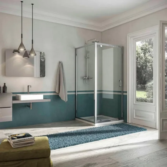 Box Doccia Rettangolare 1 Anta Battente In Cristallo H185 Fosterberg Koge Duo - immagine 3