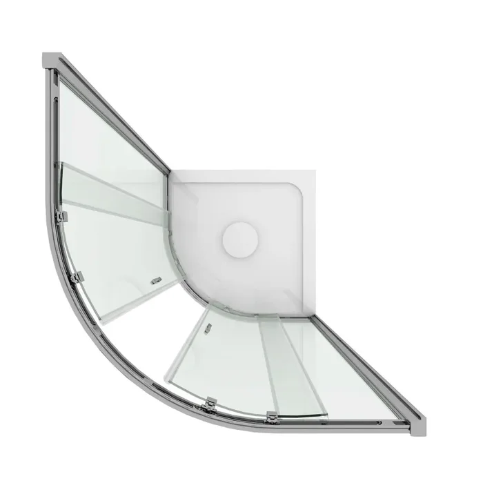 Box Doccia Semicircolare 2 Ante Scorrevoli In Cristallo Trasparente 6mm H185 Fosterberg Vejle Varie Misure - immagine 2
