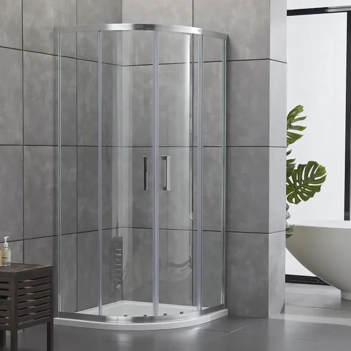 Box Doccia Semicircolare 2 Ante Scorrevoli in Cristallo Trasparente 6mm H190 Bonussi Giuly Varie Misure - immagine 2