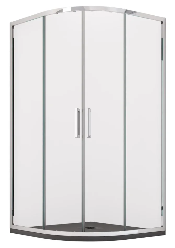 Box Doccia Semicircolare 80×80 cm 2 Ante Scorrevoli in Cristallo Trasparente 6mm H195 Bonussi Atena