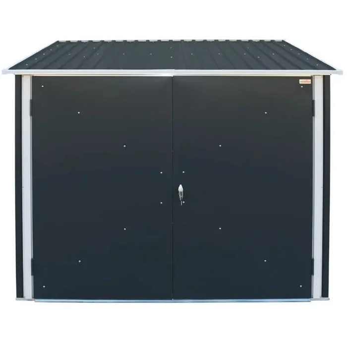 Box per Biciclette 203x203x162 cm in Metallo Antracite e Bianco - immagine 3