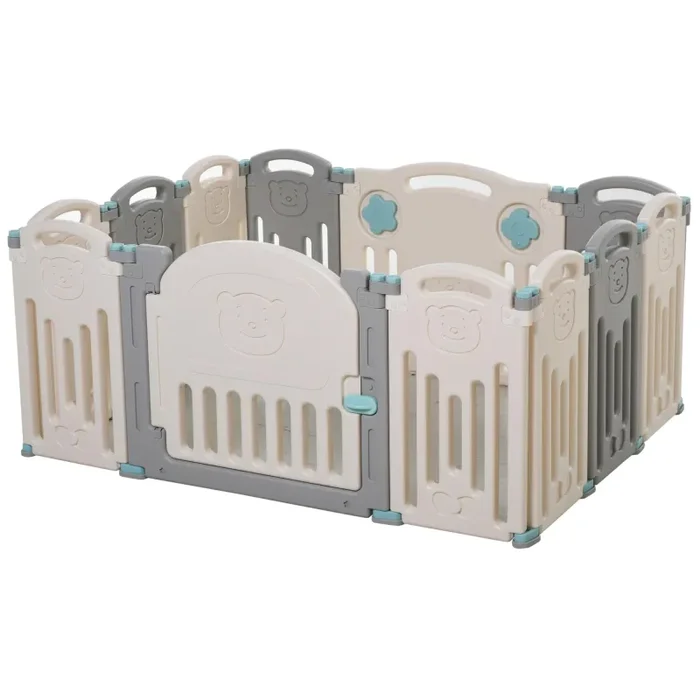 Box Recinto Attività per Bambini 108x133x58 cm Grigio e Bianco Online ora