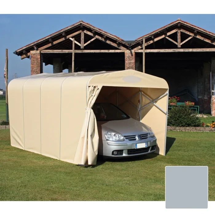 Box Tunnel Base 412x250xh215 cm Copertura in PVC per Auto Maddi Grigio Moda
