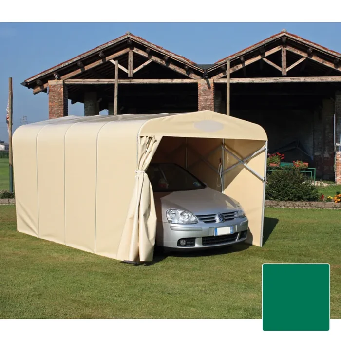 Box Tunnel Base 412x250xh215 cm Copertura in PVC per Auto Maddi Verde