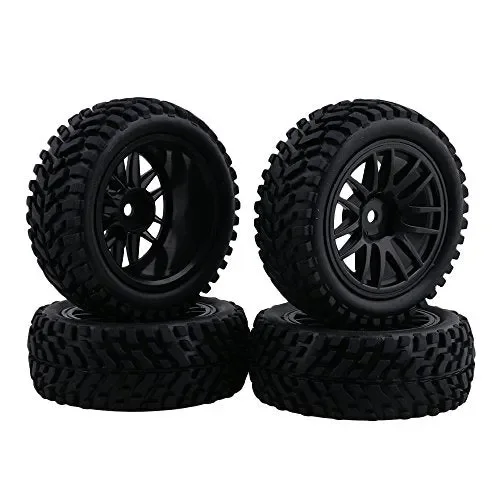 BQLZR RC 1:10 Wheel Rim Rubber Tyre Tires for Off-Road Vehicle Black Pack of… Fornitura