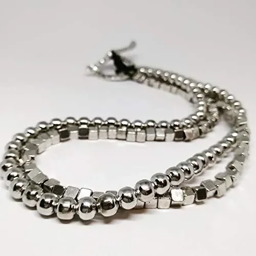 Bracciale 3 in 1 collana corta e lunga Antiallergico Pietre Naturali… - immagine 3