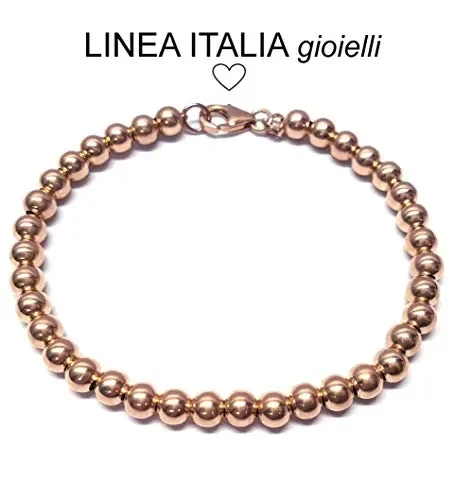 Bracciale donna sfere, in argento 925 rosa – Linea Italia gioielli Made in… - immagine 2