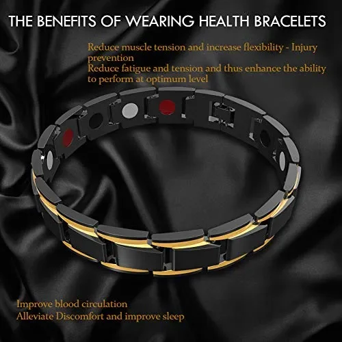 Bracciale magnetico da uomo, CNNIK in titanio per terapia… - immagine 3