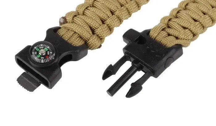 Bracciale Paracord con Bussola 101 Inc TAN - immagine 2