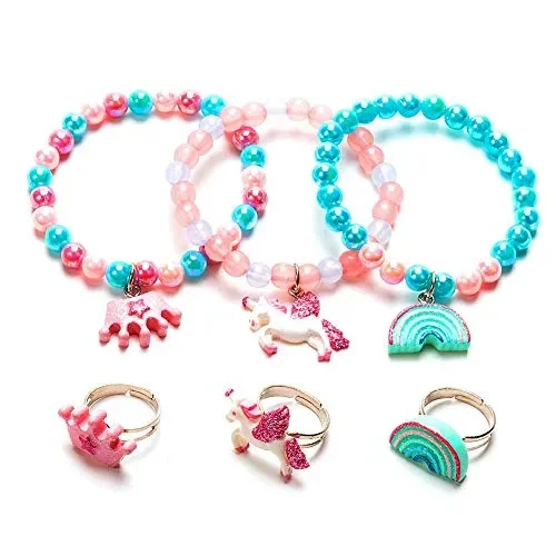 Braccialetti colorati con unicorno, per bambine, set di gioielli per…