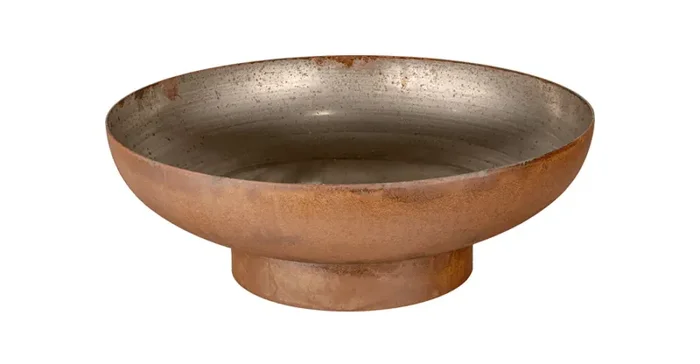 Braciere a Legna Ø40×13,5 cm Elegante in Acciaio Effetto Ruggine