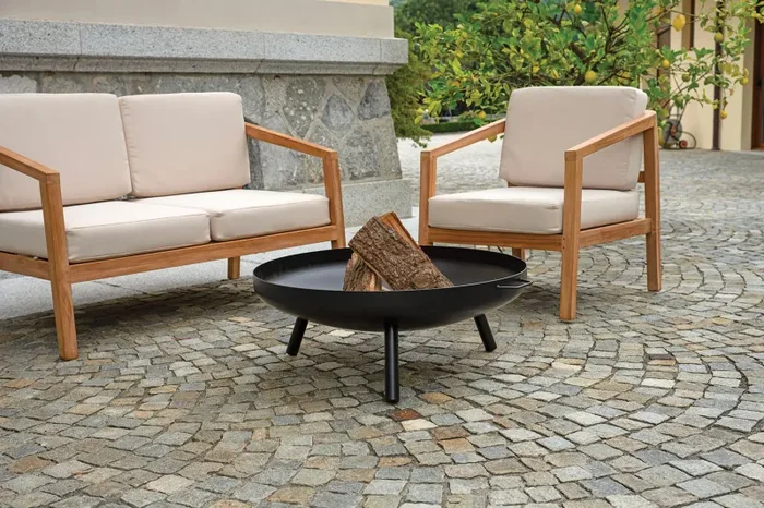 Braciere da Giardino Ø80xH32 cm in Ferro Nero - immagine 2