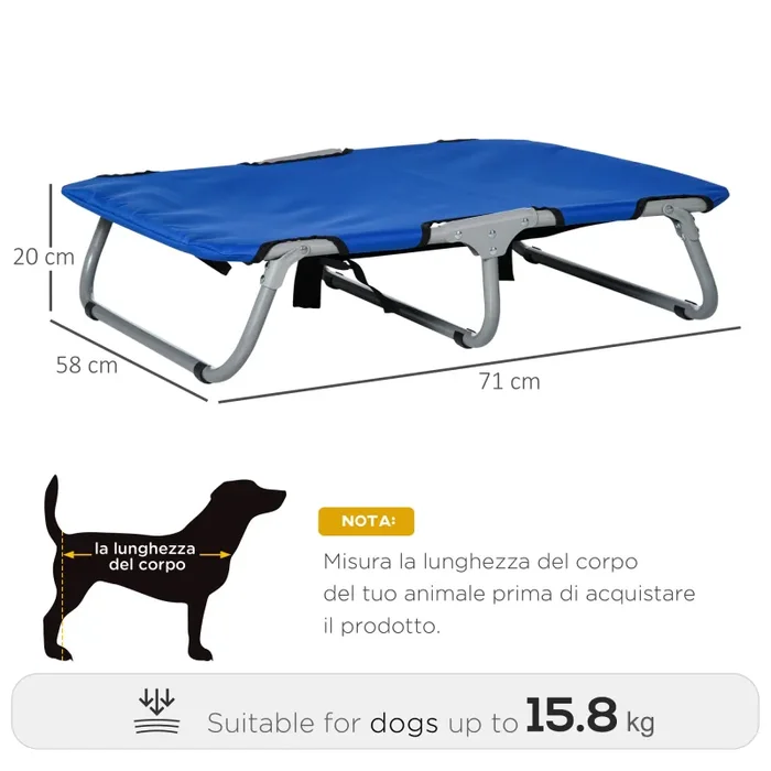 Brandina Cuccia Pieghevole per Cani in Tessto Oxford Blu 71x58x18 cm - immagine 3
