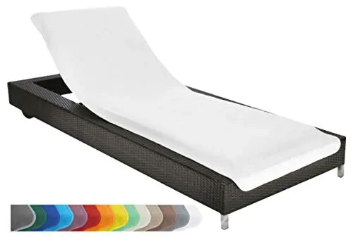Brandsseller – Fodera per sedia a sdraio da ca.75×200 cm, Bianco Neve