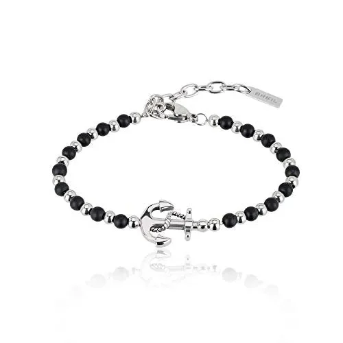 BREIL – Gioiello Collezione Black Onyx, Bracciale e Collana Ancora