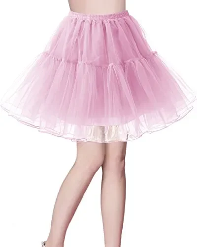 Bridesmay Donna 50s Vintage Sottoveste Rete Sottogonna Retro Breve S, Pink Fornitura