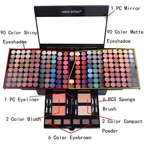 BrilliantDay set palette 180 colori per makeup cosmetici professionali,… - immagine 2