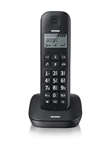 Brondi Gala Telefono Cordless, 1880 MHz/ 1900 MHz, Nero