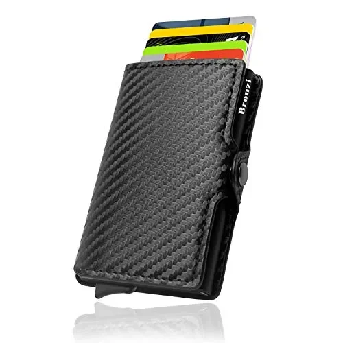 Bronzi® Portafoglio Uomo Slim Piccolo | Portacarte Uomo Donna Portatessere Porta Carte Di Credito | Portafogli Mini Protezione RFID con Portamonete | Box Regalo – Brand Italiano