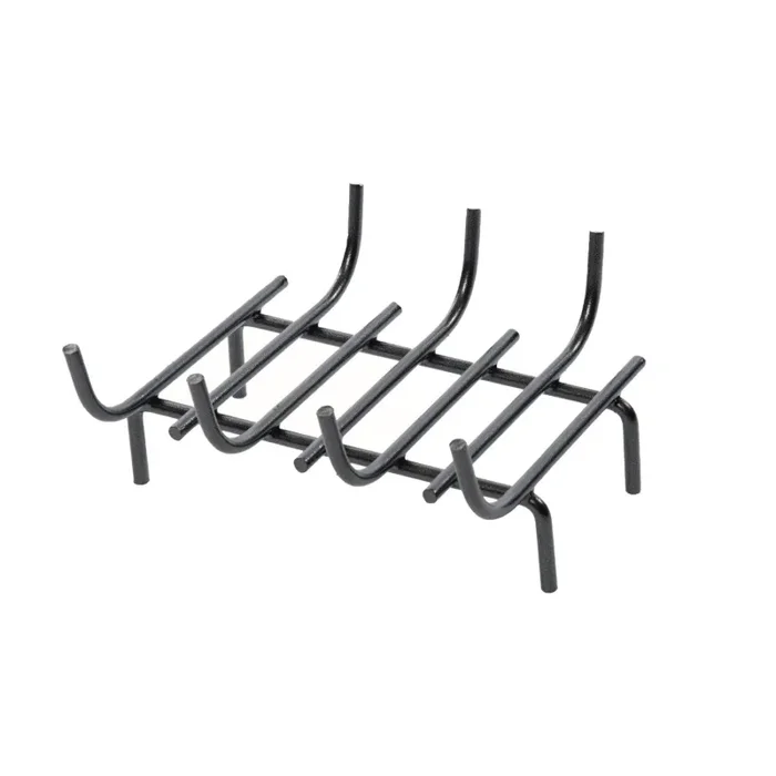 Brucialegna Braciere 7 Barre 35×30 cm in Ferro Verniciato Grigio Martellato