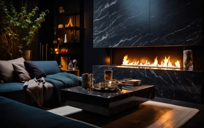 Bruciatore a Bioetanolo da Incasso 150x20x7,5 cm Black Burner 1500 Nero - immagine 2