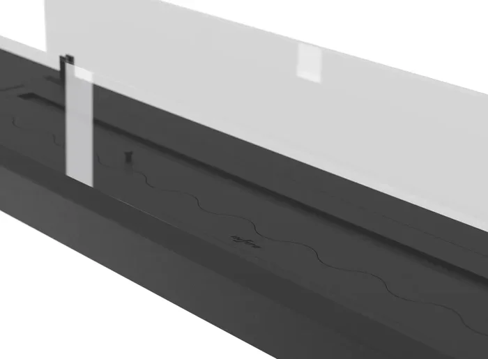 Bruciatore a Bioetanolo da Incasso 200x32x15 cm Insert Slim 2000 Nero con Vetro - immagine 3