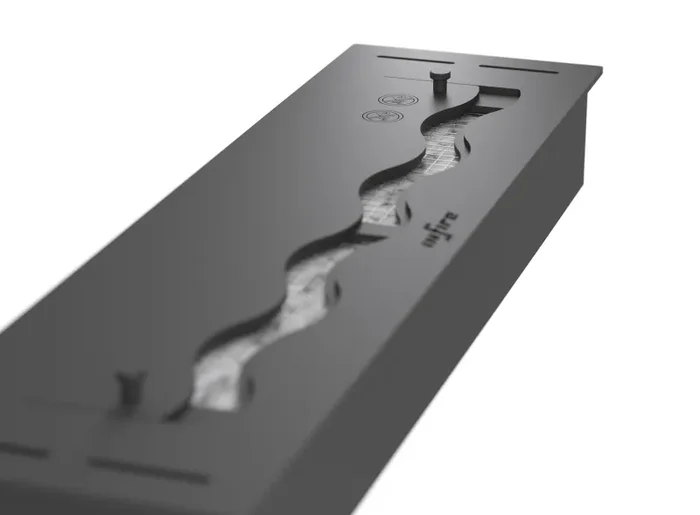 Bruciatore a Bioetanolo da Incasso 60x16x7,5 cm Black Burner 600 Nero In saldo - immagine 3