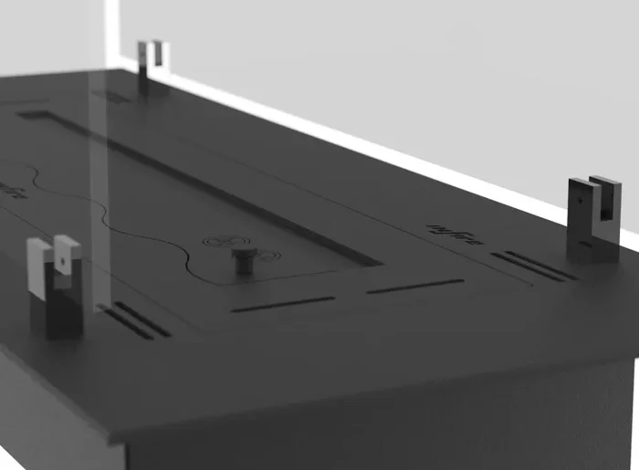 Bruciatore a Bioetanolo da Incasso 80x32x15 cm Insert Slim 800 Nero con Vetro Fornitura - immagine 3