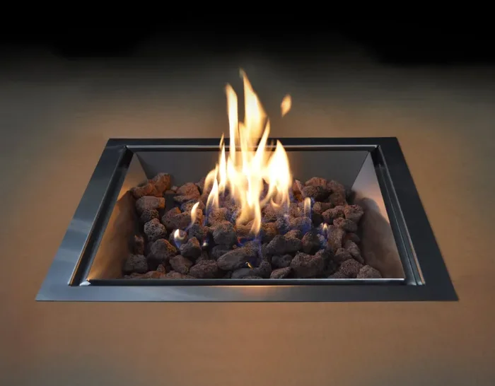 Bruciatore a Gas GPL da Incasso Effetto Camino 46x46x20 cm 9,7 kW in Acciaio Italkero Square - immagine 3