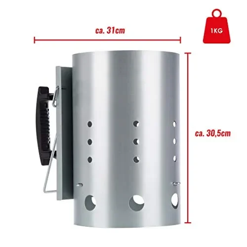 Bruzzzler 200100001066 Ciminiera di Accensione, 30 x 19.1 x 30.5 cm, Argento Sconti - immagine 2