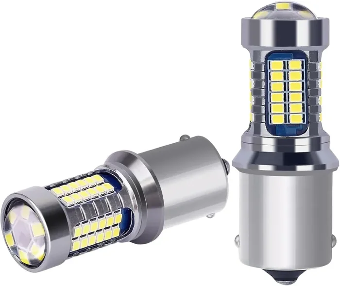 Bsxywa P21W LED 1156 Ba15s 12V 24V 6W Lampadine Super Bright, Bianca 6000K, Per Per Luce Di Retromarcia, Luci Posteriori, Luci Di Posizione, Luci Diurne. (2 Pezzi)