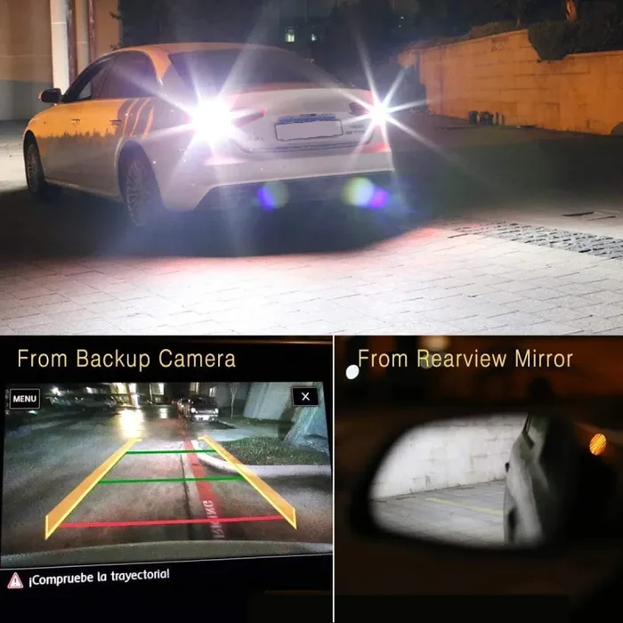 Bsxywa P21W LED 1156 Ba15s 12V 24V 6W Lampadine Super Bright, Bianca 6000K, Per Per Luce Di Retromarcia, Luci Posteriori, Luci Di Posizione, Luci Diurne. (2 Pezzi) - immagine 3