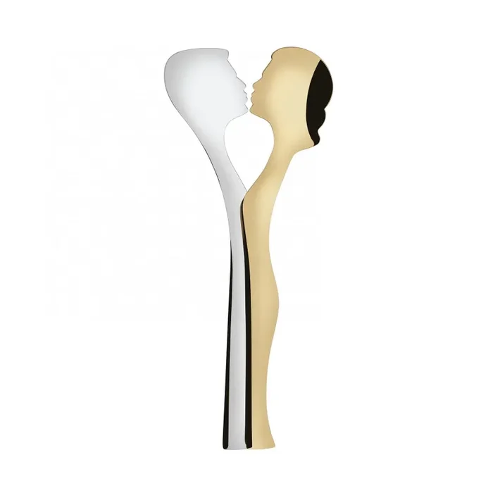 Bugatti Coppia Posate per Insalata Abbraccio in Acciaio Inox Oro In saldo