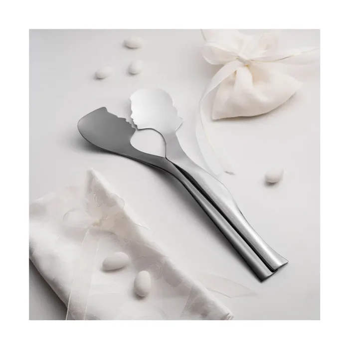 Bugatti Coppia Posate per Insalata Abbraccio in Acciaio Inox Oro In saldo - immagine 2