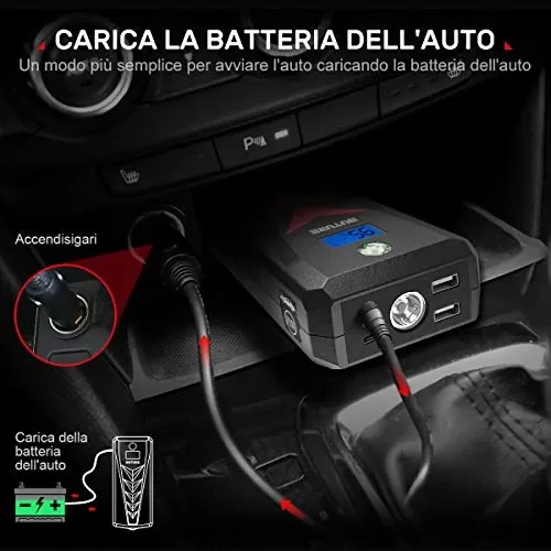 BuTure Avviatore di Emergenza, 2000A 22000mAh Batterie per Motori… Online - immagine 3