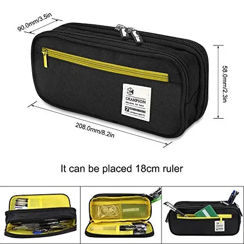 C100AE Astuccio di grande capacità, Portatile Portapenne con nero - immagine 3