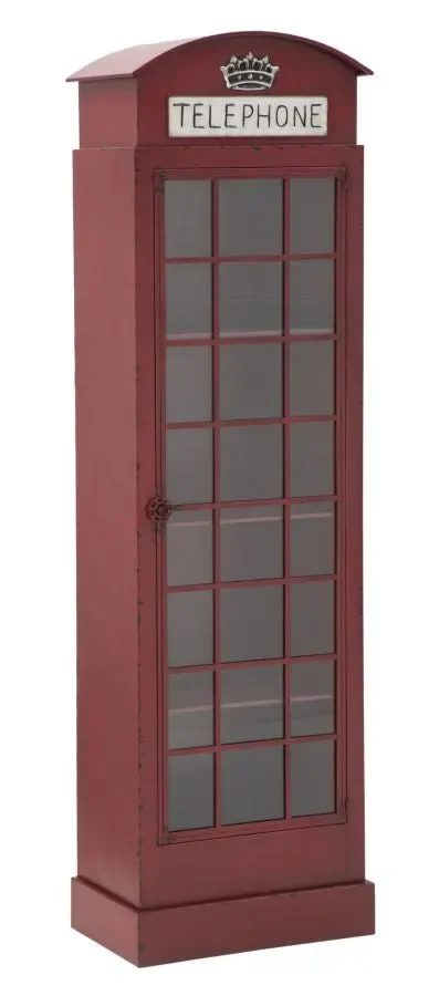 Cabina Telefono London New 52x30x180 cm in Ferro e Vetro Rosso