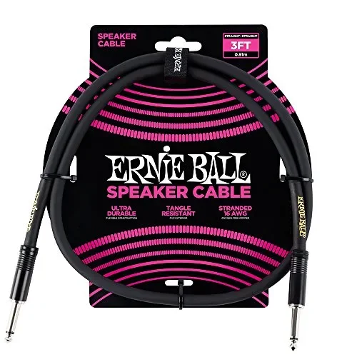 Câble d’enceinte droit/droit Ernie Ball 3 ‘ 3 ft