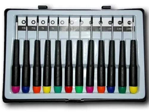 Cacciaviti 12 pz ripara notebook orologi croce taglio torx con custodia