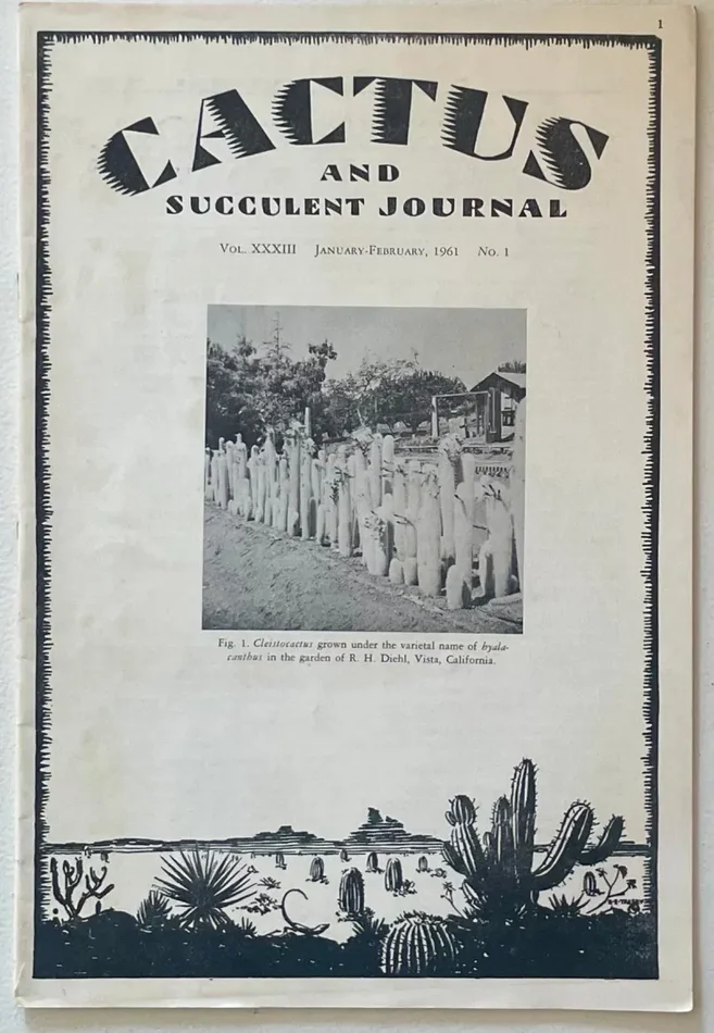 Cactus and Succulent Journal Vol. 33 N. 1 January-February 1961