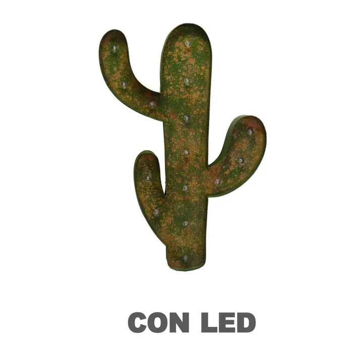 Cactus in metallo verde con led cm 40×58,5×5 Saldi