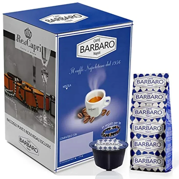 CAFFE’ BARBARO Napoli 100 Capsule caffè Dolce Gusto Cremoso Napoli Miscela Blu