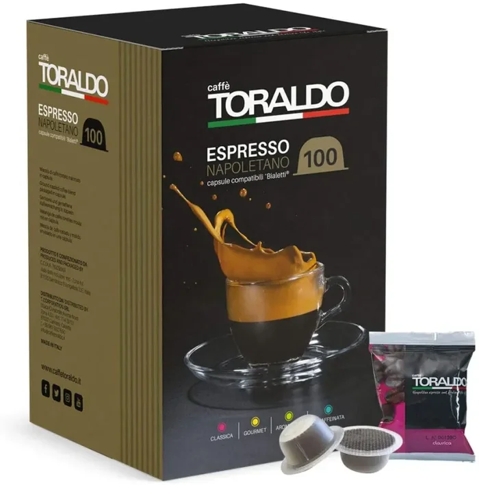 Caffè Toraldo Scatola Capsule Compatible Bialetti Gourmet Napoletano Caffè Espresso – Pezzi, 100 Unità - immagine 2