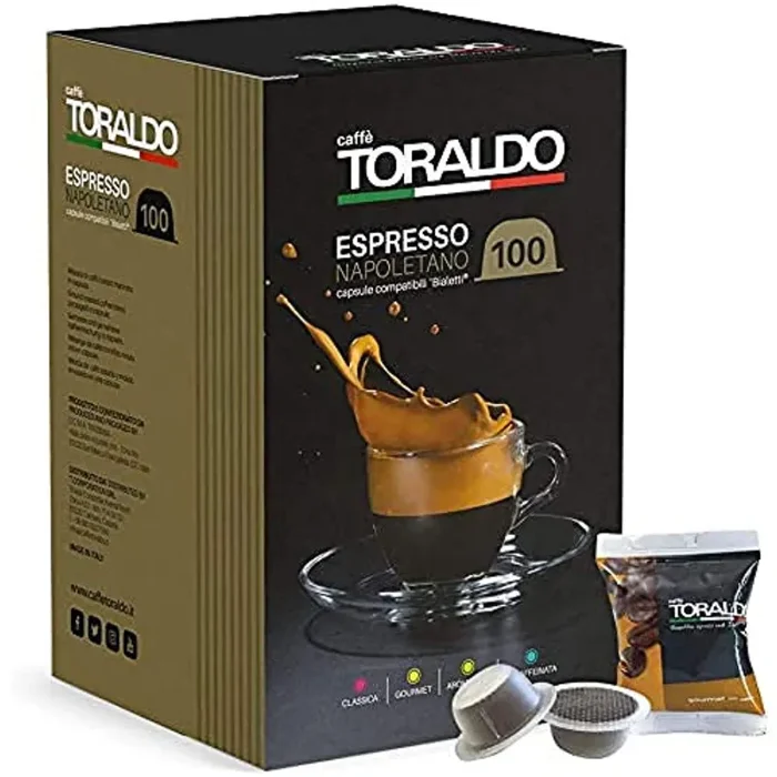 Caffè Toraldo Scatola Capsule Compatible Bialetti Gourmet Napoletano Caffè Espresso – Pezzi, 100 Unità - immagine 3