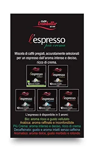 Caffè Trombetta L’Espresso, Capsule Compatibili Nespresso, Più Crema – 10… - immagine 2