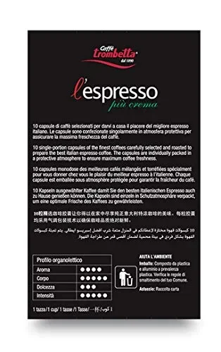 Caffè Trombetta L’Espresso, Capsule Compatibili Nespresso, Più Crema – 10… - immagine 3