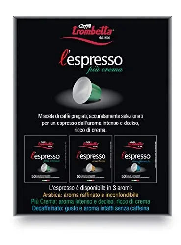 Caffè Trombetta L’Espresso, Capsule Compatibili Nespresso, Più Crema – 100 Vendita calda - immagine 2